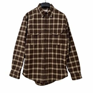C.C. Filson Mens Alaskan Guide Button Up Flannel Shirt Size S Brown Country Barn